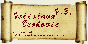 Velislava Beoković vizit kartica